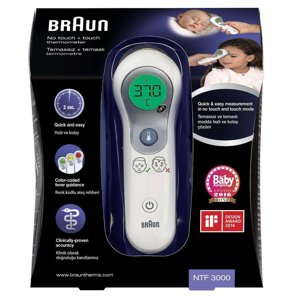 Braun NTF 3000 Infrarot-Thermometer mit Touch & No Touch.