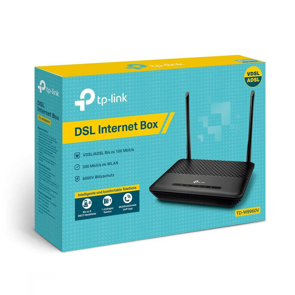 TP-Link TD-W9960v WLAN Router DECT 300 Mbit/s 5dBi- Antenne.