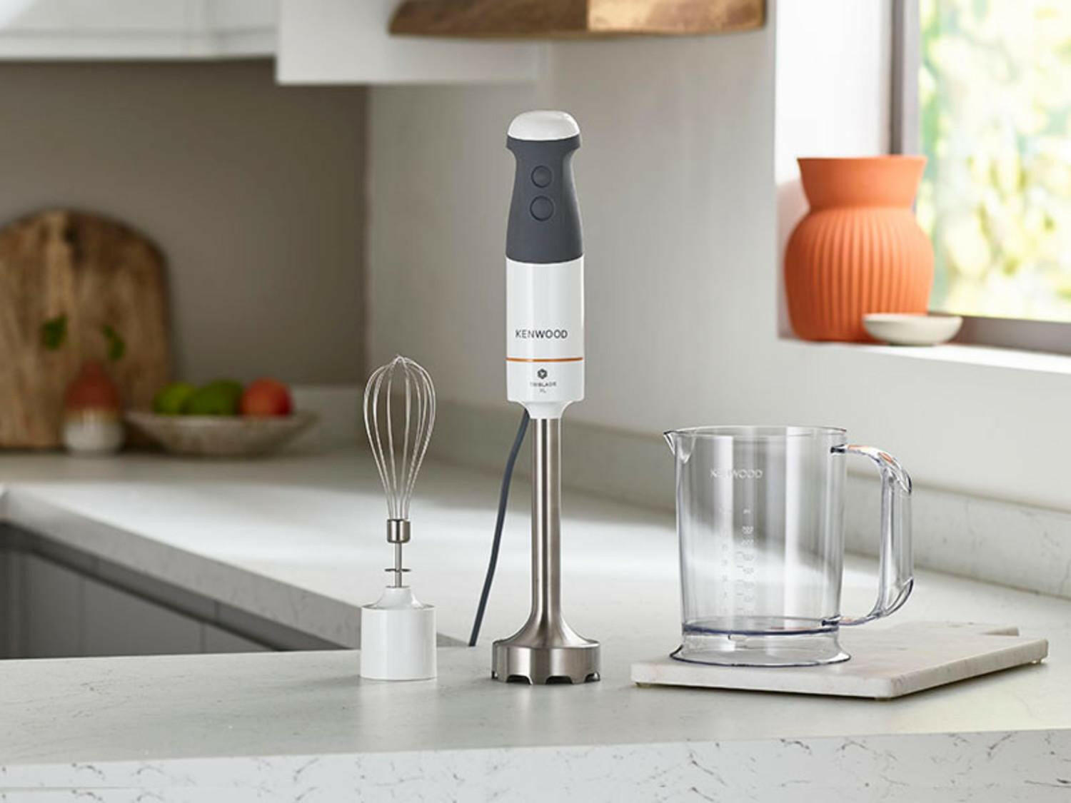 KENWOOD Stabmixer Triblade XL HBM40.002WH (850 Watt, Präzise Geschwindigkeitseinstellung, Turbofunktion).