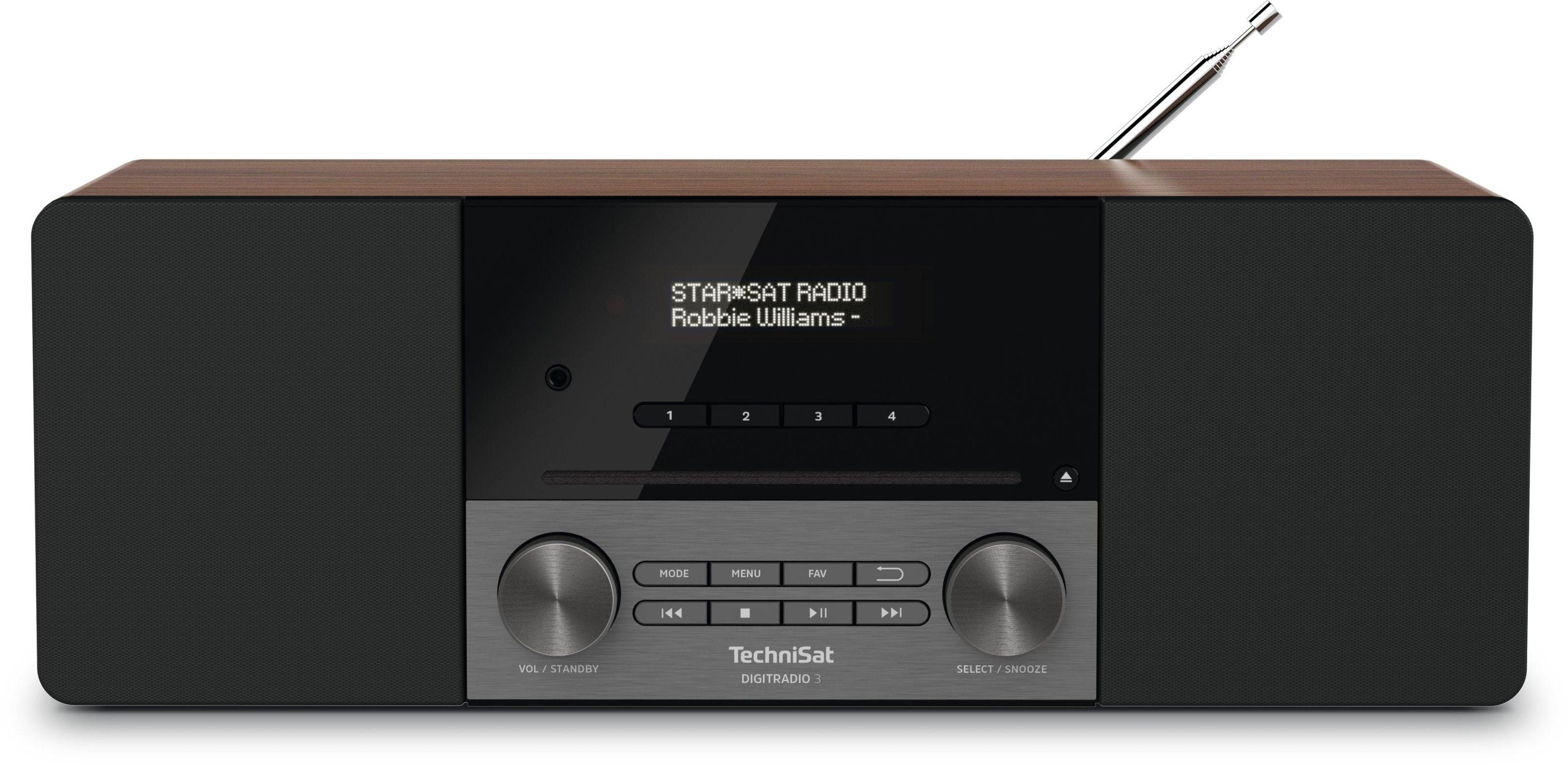 TechniSat DIGITRADIO 3 DAB+-Stereoradio (UKW/RDS, CD, MP3) Nussbaum Versandrückläufer