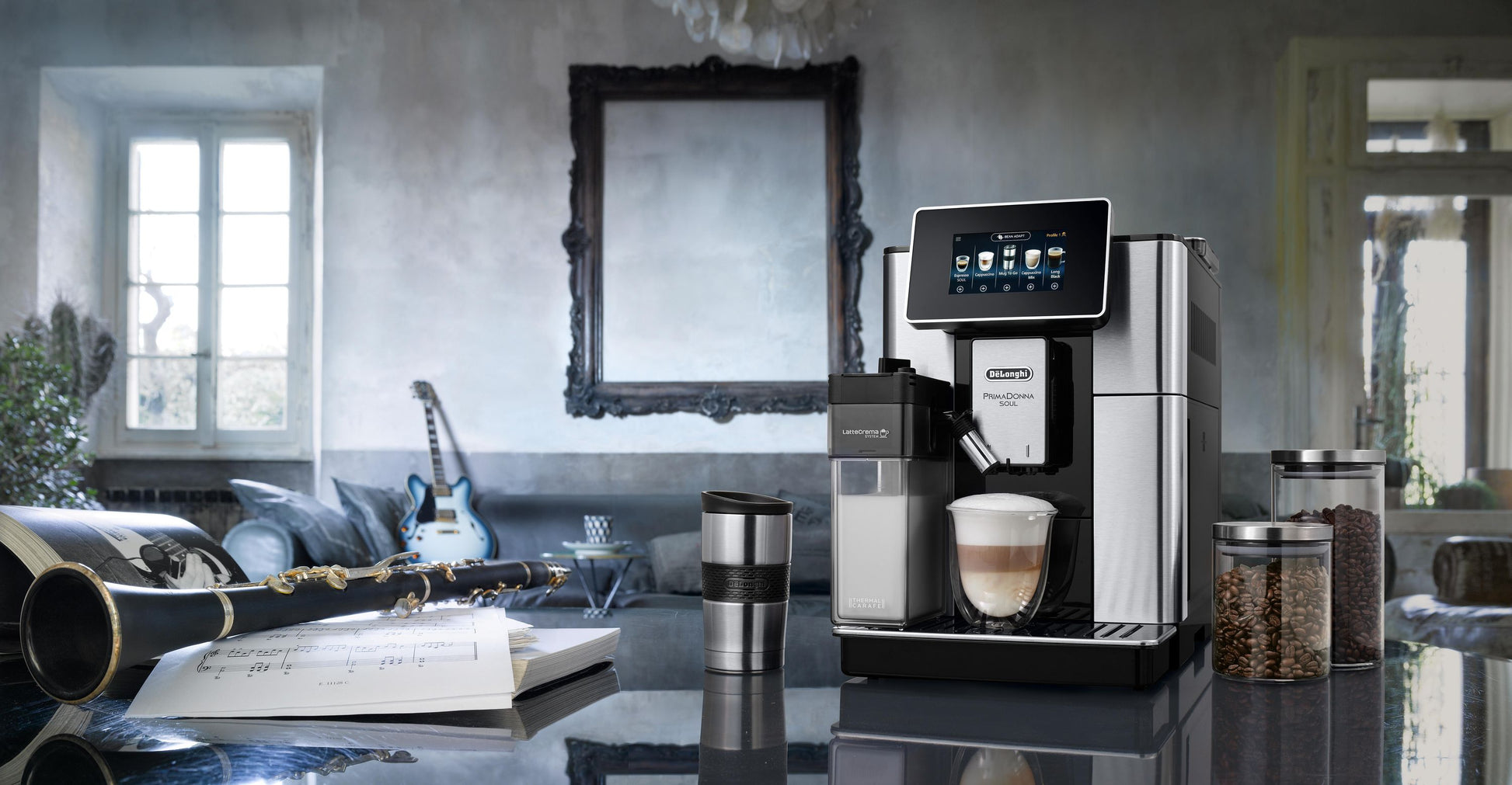 De'Longhi ECAM610.74.MB PRIMADONNA SOUL Edelstahl Kaffeevollautomat (App, TFT-Display, Touch, coffee2go, coffee-to-go, Travel-Mug, Kannen-Funktion, Milch-Behälter, Milchschaum, 19 bar) - TRONYQ