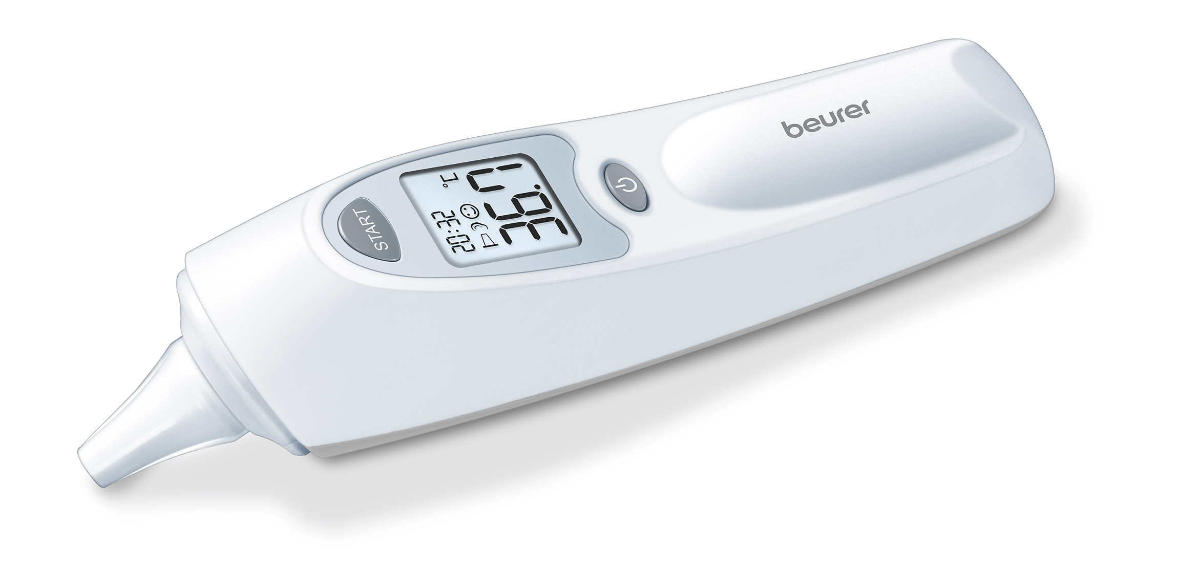 BEURER FT 58 Infrarot-Ohrthermometer (Infrarot, sekundenschnell, Speicherplatz, Aufbewahrungsbox, sicher, Signalton, Oberflächen, Flüssigkeiten, Smiley-Symbol)