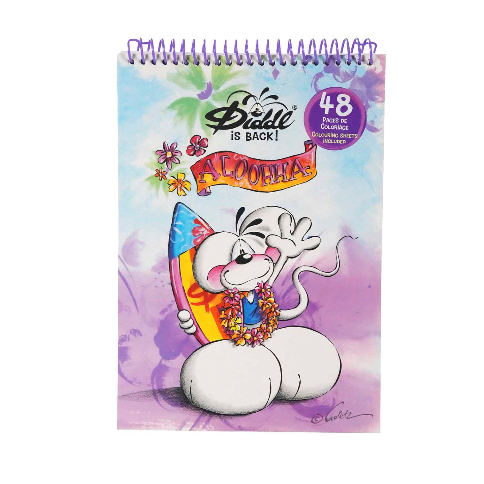 Diddl Malbuch A4 Lila – Original Ausmalbuch für Kinder & Diddl-Fans