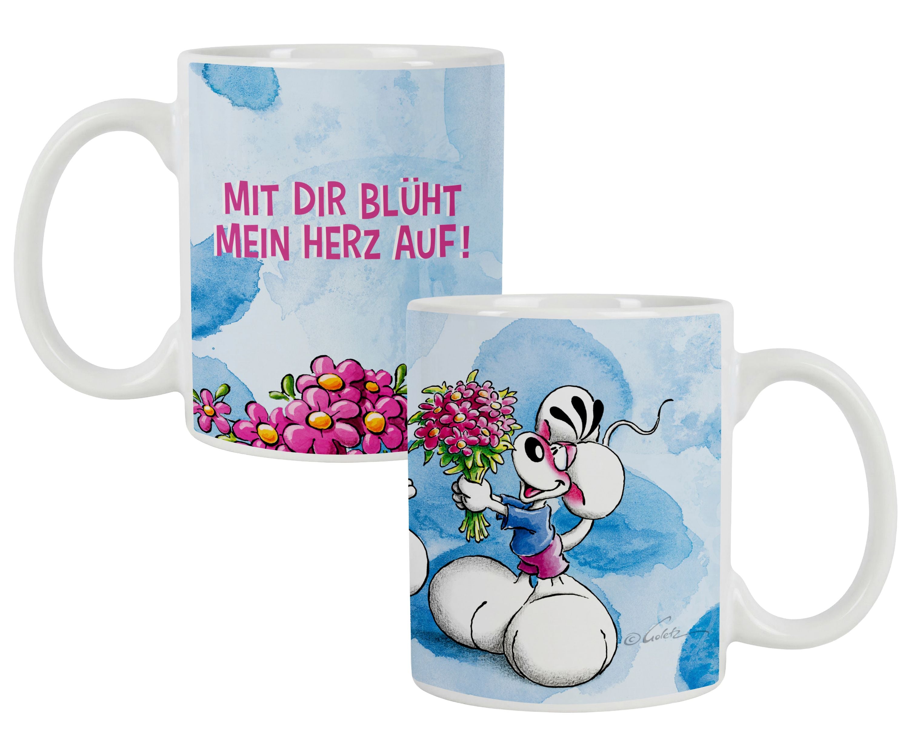 Diddl Tasse Blau – Original Kaffeebecher mit Diddl-Design