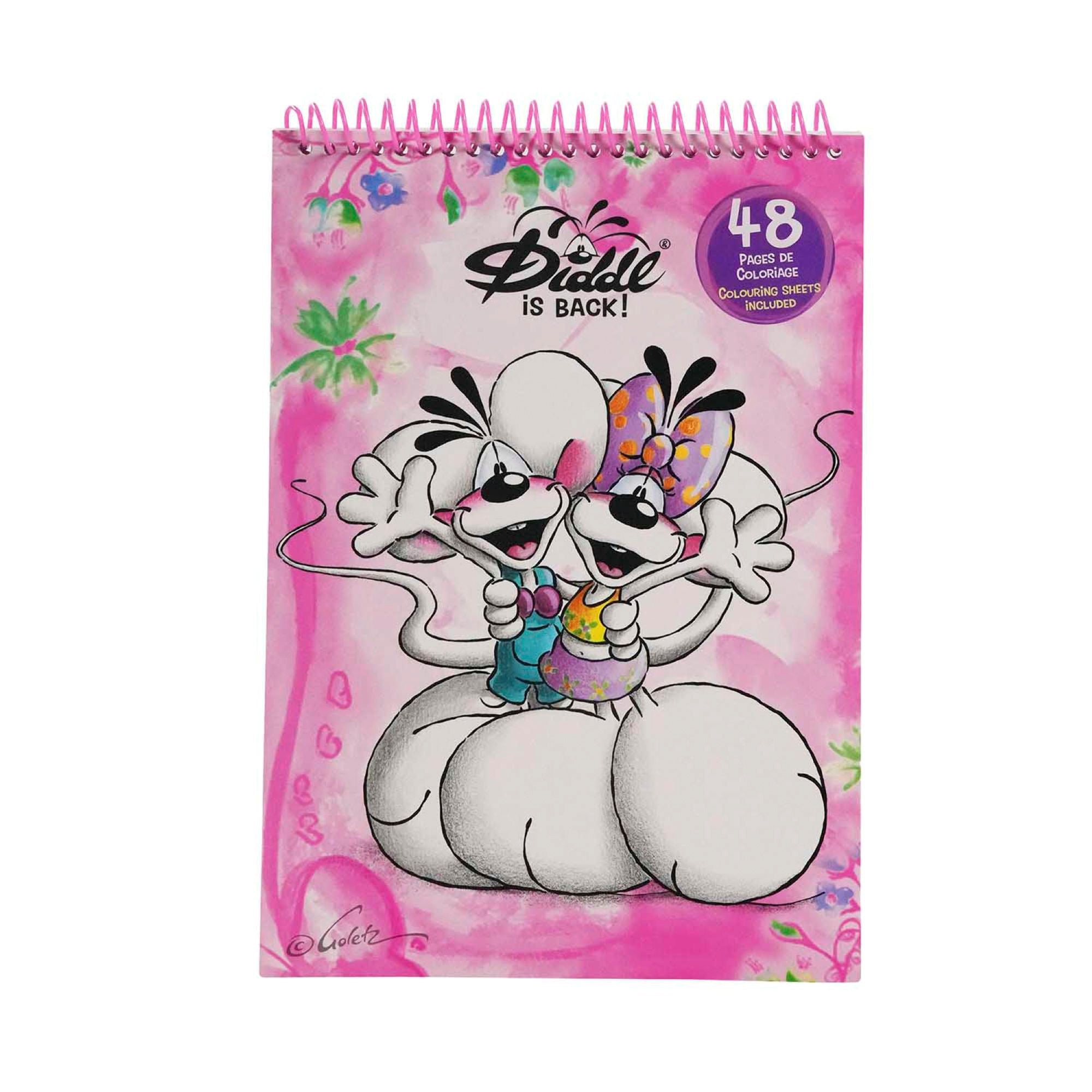 Diddl Malbuch A4 Rosa – Original Ausmalbuch für Kinder & Diddl-Fans