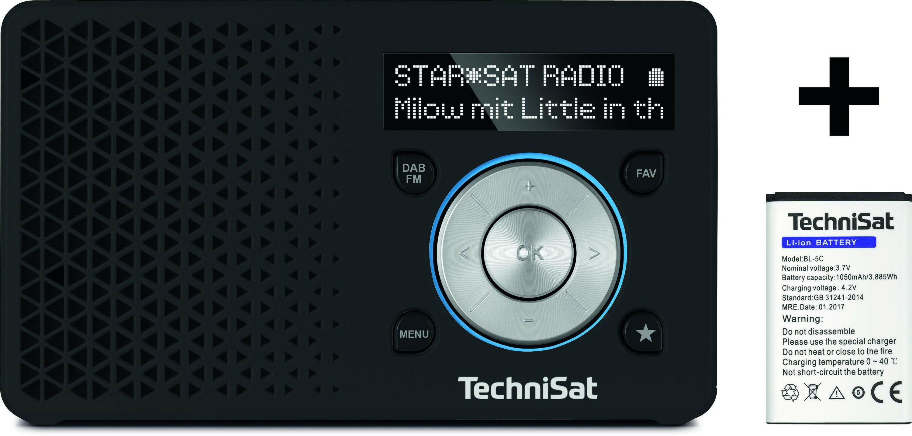 TechniSat DIGITRADIO 1 DAB+/UKW-Radio, Schwarz/Silber