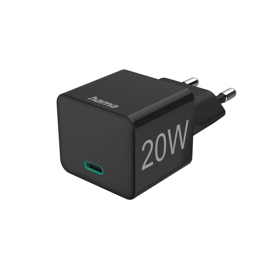 Schnellladegerät, USB-C, PD/Qualcomm®, Mini-Ladegerät, 20 W, Schwarz (00201649)