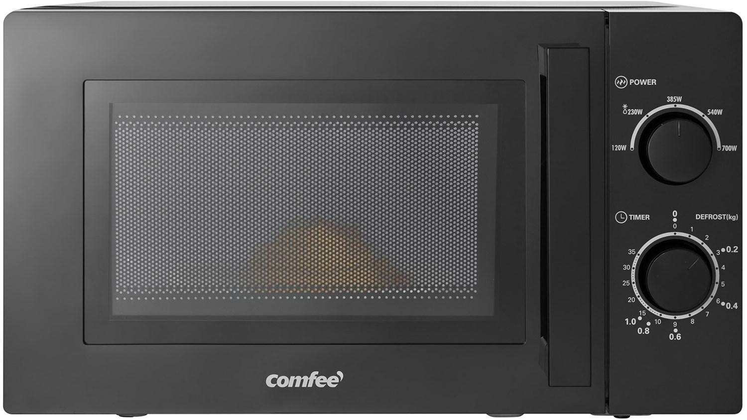Comfee CMSN 20 BK Mikrowelle 20L, 700 Watt, Auftauprogramm, Glasdrehteller, schwarz