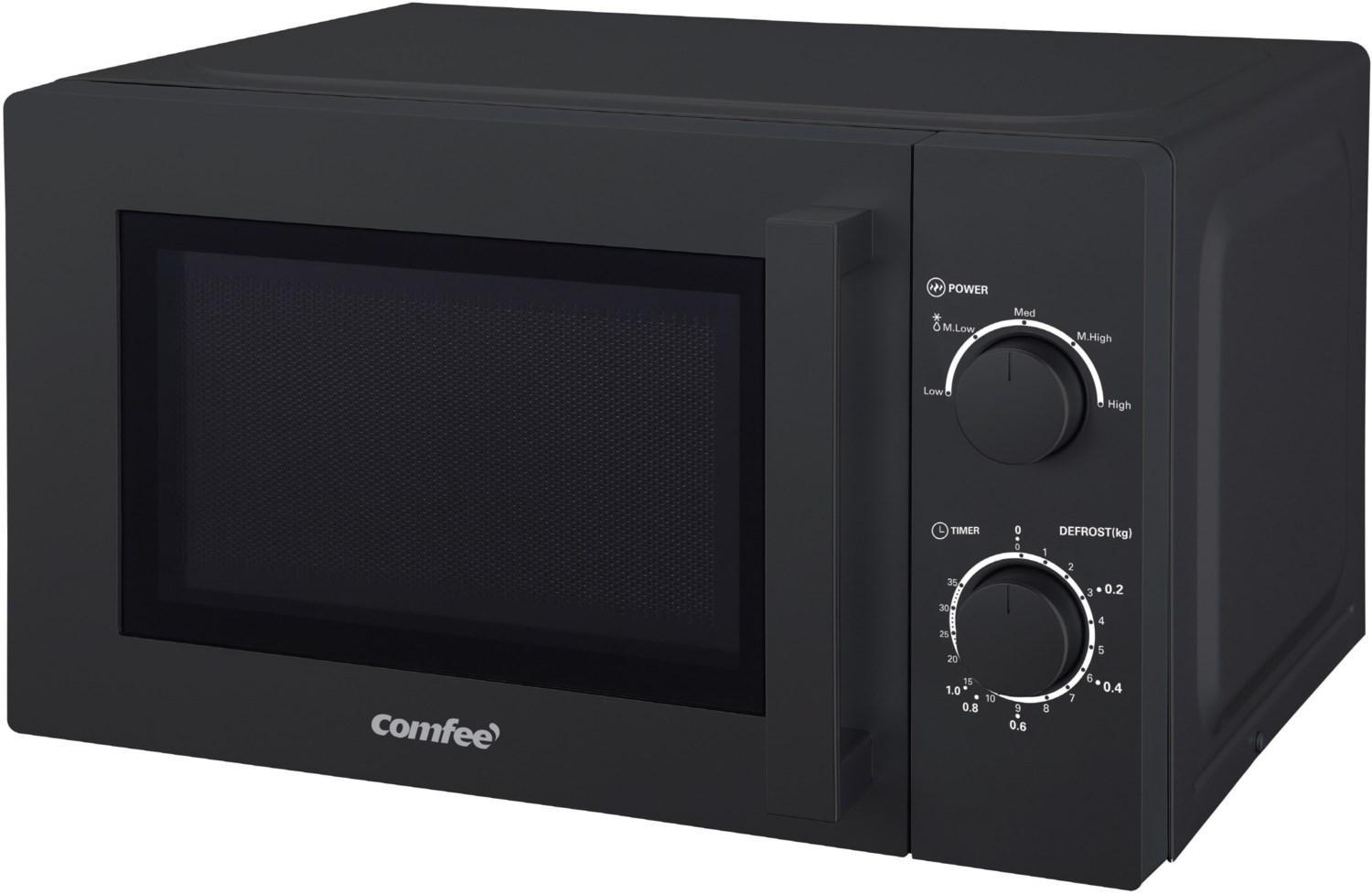 Comfee CMSN 20 BK Mikrowelle 20L, 700 Watt, Auftauprogramm, Glasdrehteller, schwarz