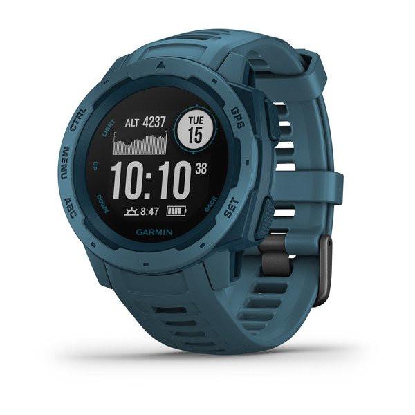 GARMIN Instinct Blau/ Dunkelblau mit Silikon- Armband Blau Smartwatch (Herzfrequenzmessung, Wasserdicht, Multi-Satellitensystem) Aussteller ohne Zubehör