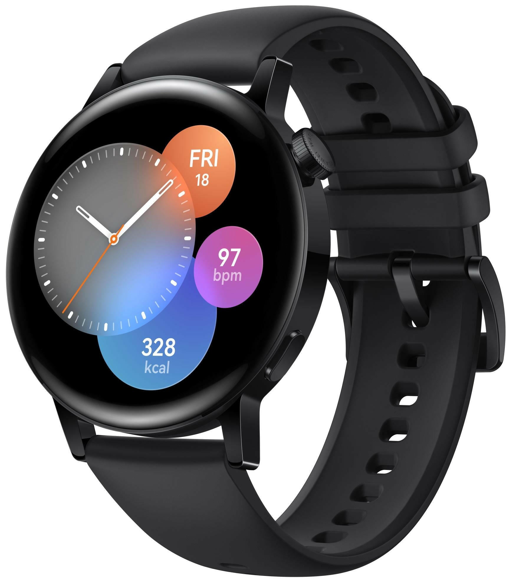 Huawei Watch GT 3, 42mm, Schwarz, GPS, Herzfrequenz, AMOLED