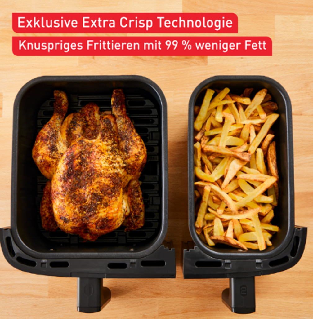 Tefal Dual Easy Fry EY901N 8,3L Heißluftfritteuse 2700W.