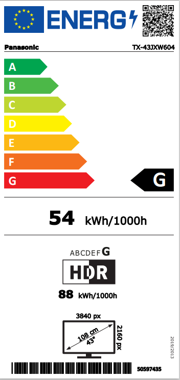 Panasonic TX-43JXW604 43" 4K UHD Smart LED.