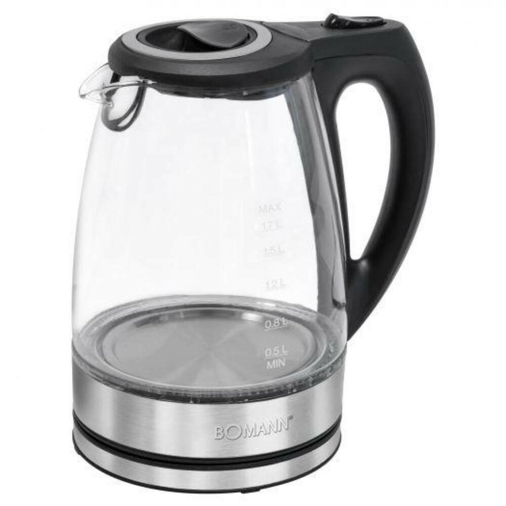 Bomann WKS 6032 G CB 1,7L Wasserkocher Glas/Edelstahl 2200W.