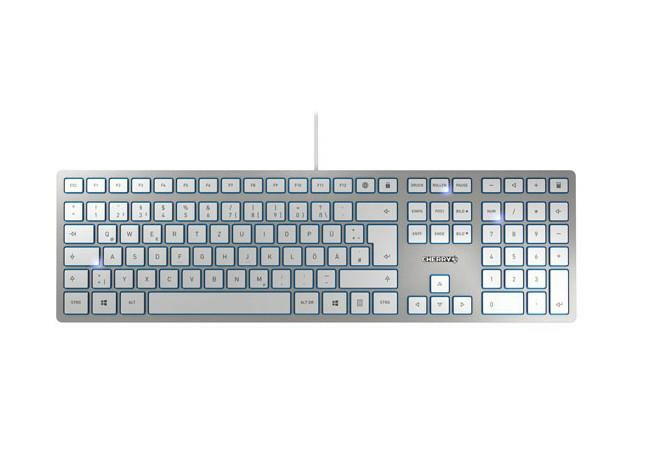 Cherry KC 6000 SLIM SILVER Tastatur USB Deutsch Silber