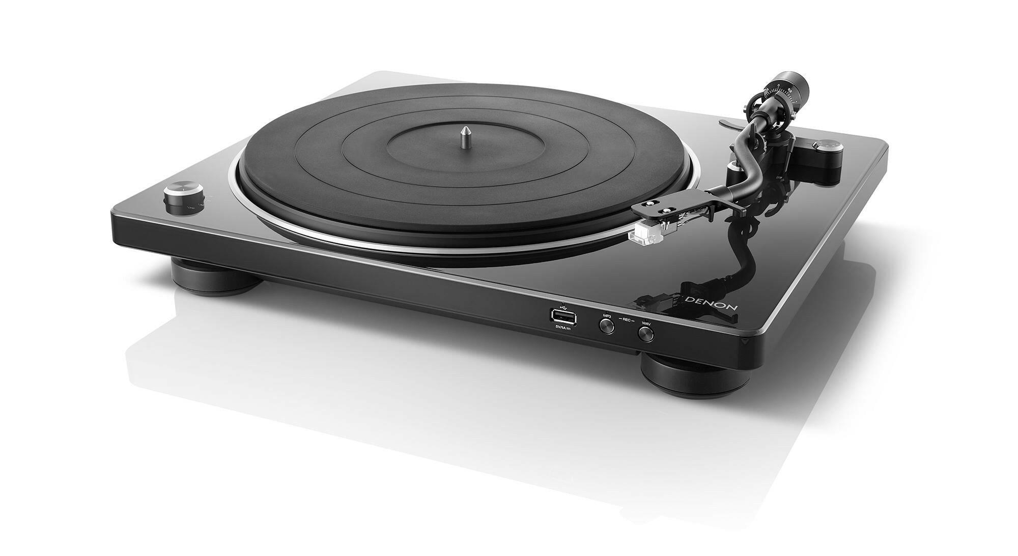 Denon Plattenspieler DP450USB Schwarz mit USB, Riemenantrieb.