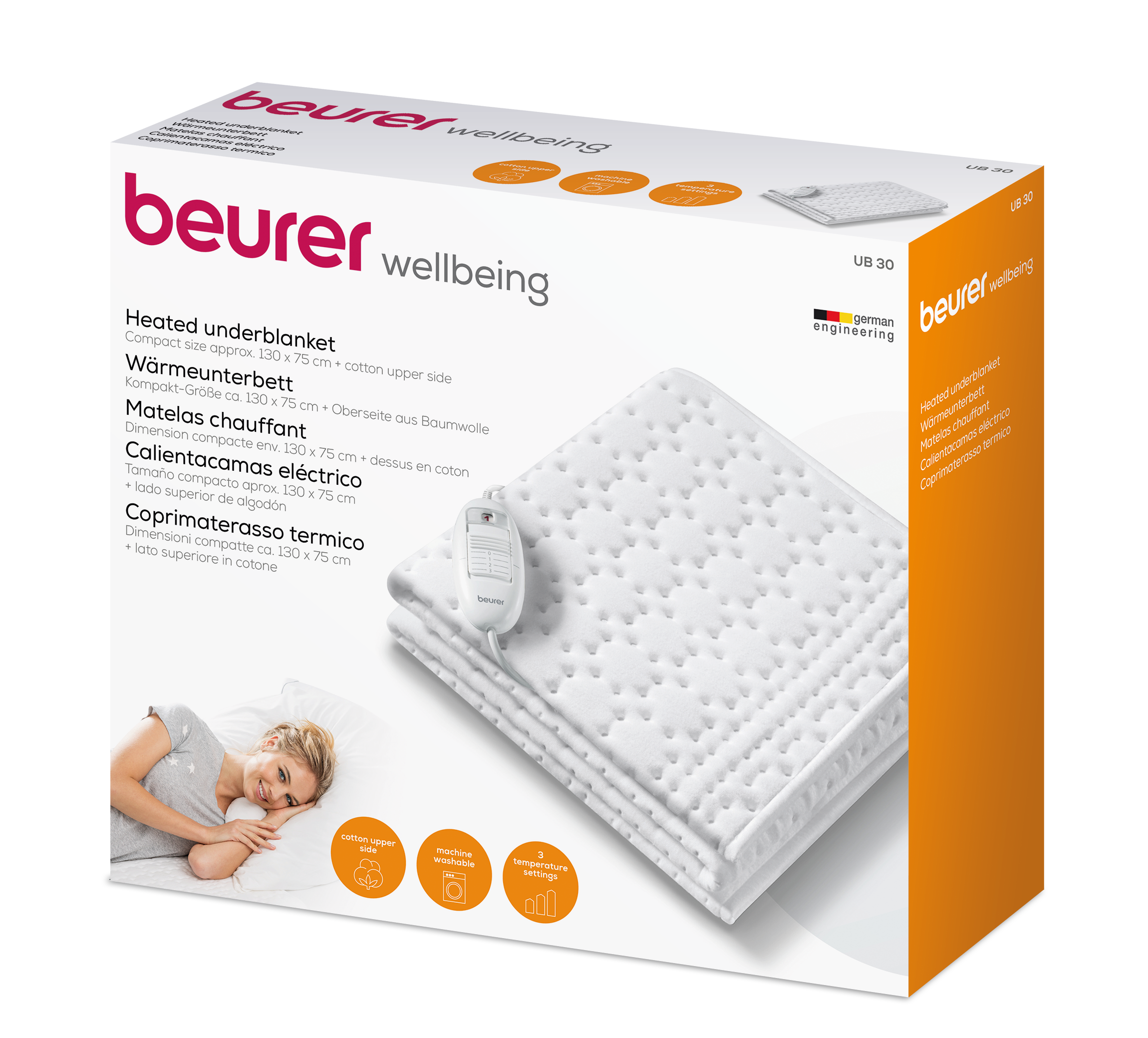 Beurer UB 30 Wärmeunterbett, 3 Temperaturstufen, 130x75 cm.