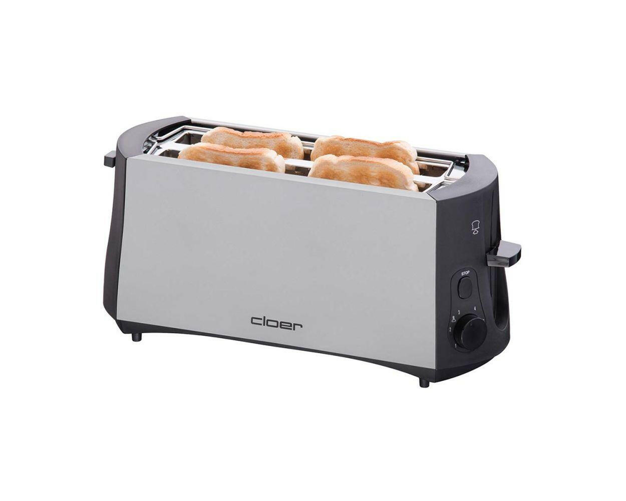 Cloer 3710 Langschlitz-Toaster - 4 Scheiben, 1380 W.