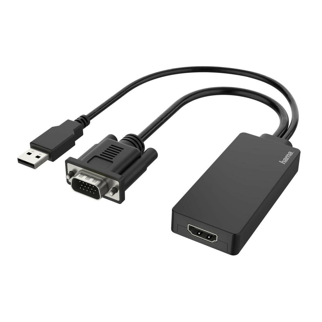 Hama VGA+USB auf HDMI Adapter, Full HD 1080p, 2 in 1.