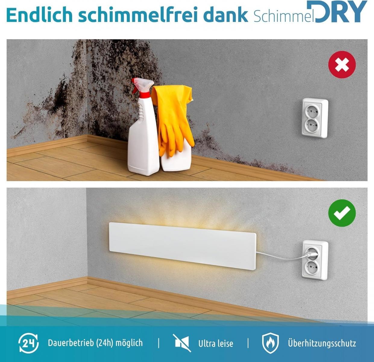 TECHNAXX Schimmel-DRY-Set M1 + M2 – Doppelpack Infrarotheizungen zur Wandtrocknung, 45–55 W je Modul, IP54, Weiß