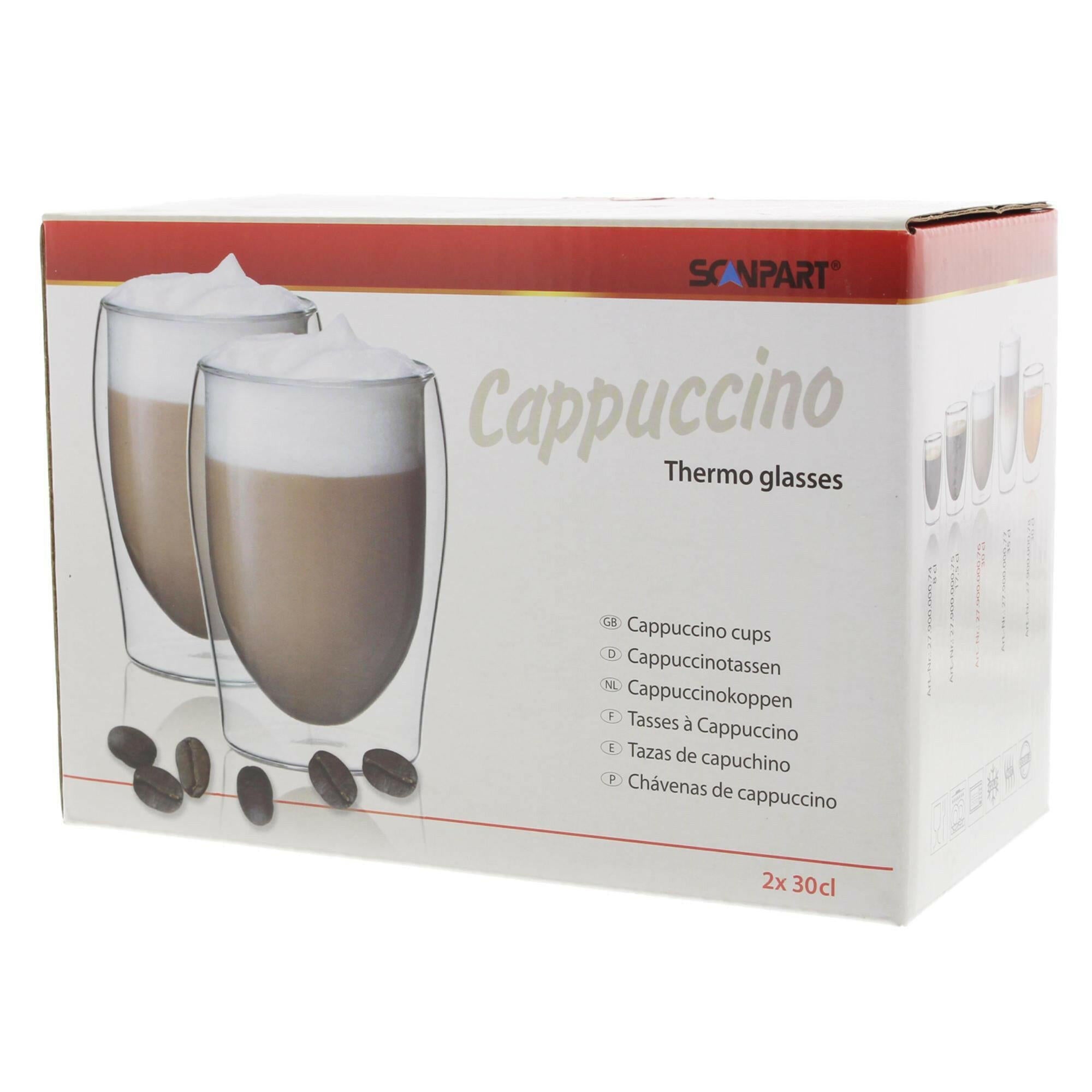 SCANPART Thermo Cappuccinoglas, 2er Set, doppelwandig.