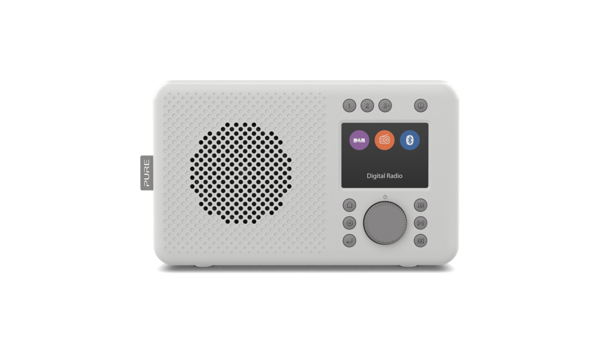 Pure DAB+ Stone Grau tragbares Radio mit Bluetooth 5.0.