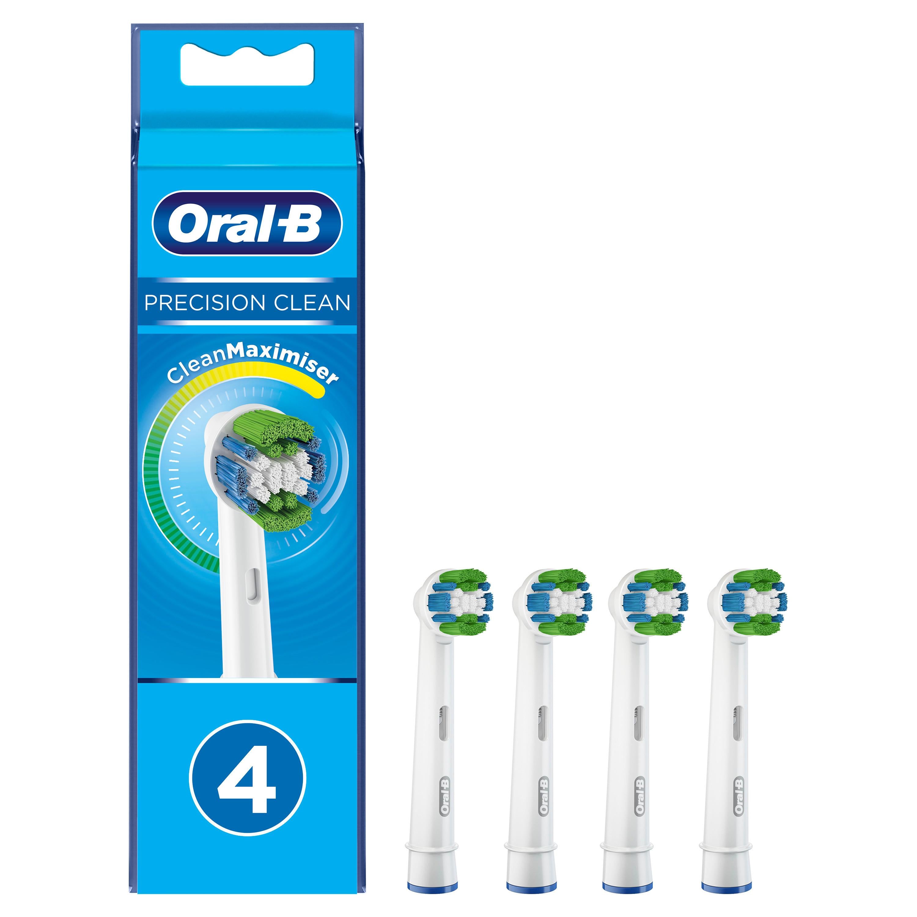 Oral-B Precion Clean CleanMaximiser, 4 Stück Aufsteckbürsten (Indikator-Borsten, optimale Reinigung, Bürsten-Wechsel-Anzeige)