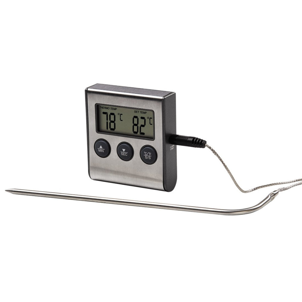 Xavax 2in1 Digitales Bratenthermometer mit Küchenuhr